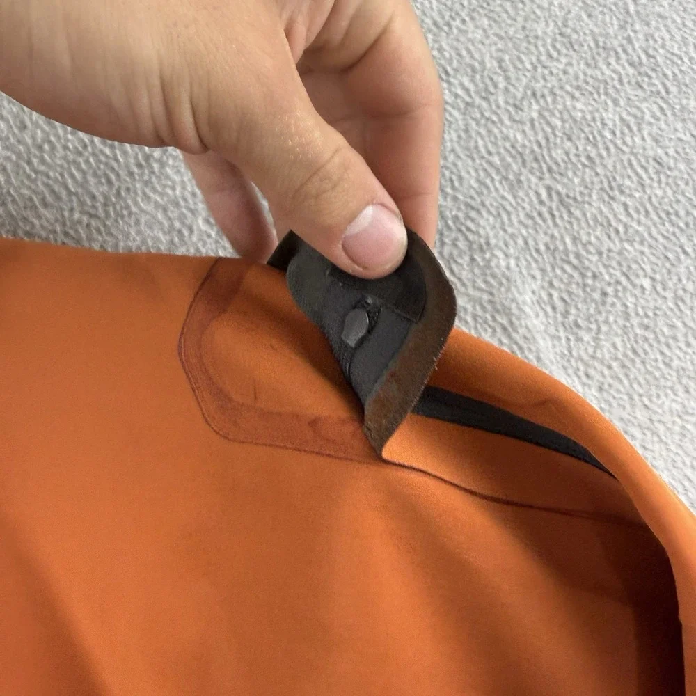 The North Face Jacket Mens L Orange Windwall Fleece Lined Softshell Quarter Zip